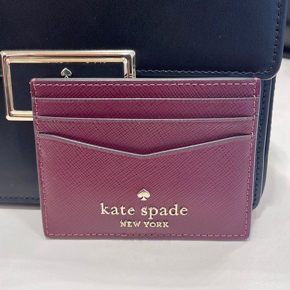 Kate Spade Staci Slim Card Holder Black Saffiano Leather  NWT Kate Spade Staci Cardholder main image 2